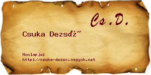 Csuka Dezső névjegykártya